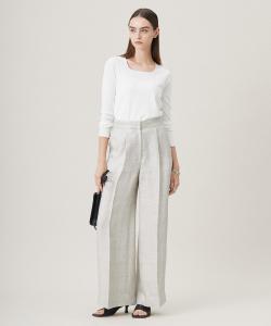 Широкие брюки из блестящей саржи, триацетатный лен, изготовленные в Японии.