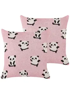 Декоративная подушка Beliani 2 tlg Deko TALOKAN, цвет rosa/schwarz/weiß