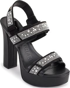 Женские сандалии на платформе с застежкой на пятке и жемчужинами Karl Lagerfeld Paris Alessia, ботильоны, Black/White