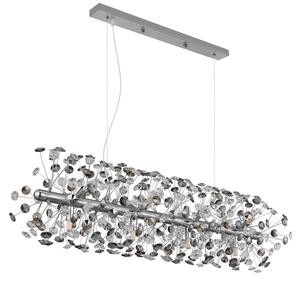 Хрустальный подвесной светильник 90/30/150 см Globo, серый/прозрачный/хром/прозрачный