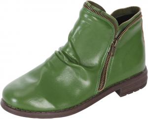 Женские ботильоны oiangi с двойной молнией, модные с круглым закрытым носком, сборкой, низким каблуком, твердого цвета, повседневные, удобные обувь для улицы, на осень и зиму, Green