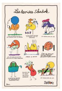 Кухонное полотенце Winkler Shadoks Les devises, белый - текстиль - 72 x 1 x 48 см