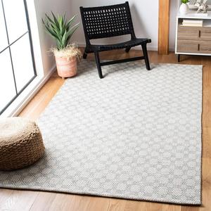 Ковер SAFAVIEH, 244 x 305 см, - коллекция Cotton Kilim - большой - Grey & Ivory, ручная работа из хлопка, идеально для гостиной, спальни, офиса, столовой (KLC222B)