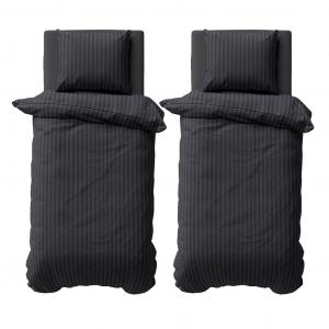 Постельное белье из микрофибры Visaggio, 4 предмета, 135 x 200 см/80 х 80 см, черный