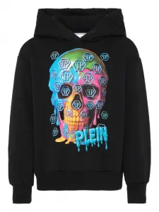 Худи с изображением черепа Philipp Plein Junior, черный