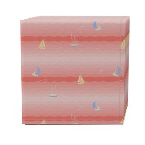 Набор салфеток из 4 шт., 100 % хлопок, 20x20 дюймов, неоновые волны и парусники