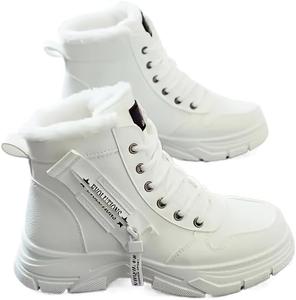 Зимние теплые сапоги для женщин Женская зимняя обувь Элегантные стильные сапоги на высоком каблуке Hhhchpm, White