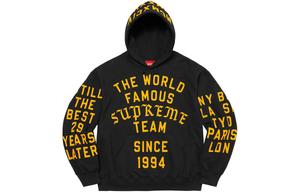 Командный флисовый худи Supreme, черный