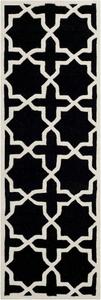 Ковер SAFAVIEH, 69 x 275 см, Chatham Collection Black/Ivory CHT732K ручной работы геометрический премиальный шерстяной ковер-дорожка