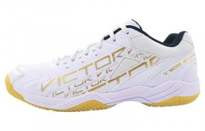 Устойчивые к истиранию низкие кроссовки для бадминтона Victor Unisex White Gold