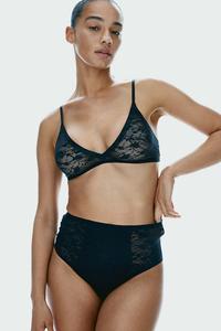 Кружевные трусики легкая форма H&M, черный