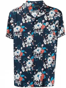 Рубашка с короткими рукавами и цветочным принтом Daniele Alessandrini, синий