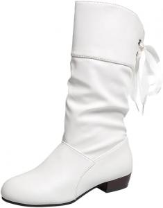Женские модные короткие ботинки с округлым носком однотонного цвета для осени и зимы, для прогулок и покупок, доступны большие размеры. Fusecottc, White