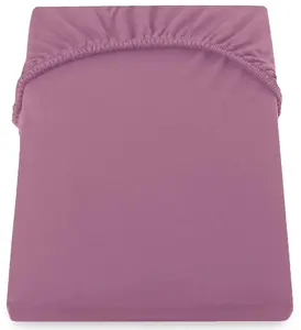 Простыня на резинке из 100% хлопка для спальни, цвет сливовый, 80-90x200 DecoKing