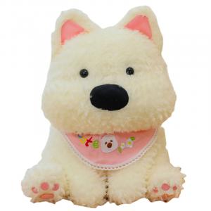 Плюшевая кукла щенка вест хайленд в шарфе, высота 30см/40см/60см Click, розовый