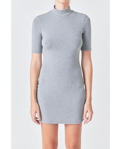 Женское мини-платье с мягким воротником-стойкой Grey Lab, Heather grey