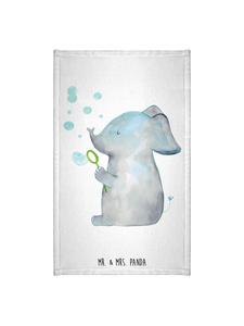 Mr. & Mrs. Panda Полотенце с изображением слона, мыльные пузыри без слов, белого цвета