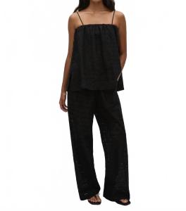 Черные брюки со средней посадкой Ella Agnes Broderie Anglaise Faithfull The Brand, Agnes Broderie Anglaise Black