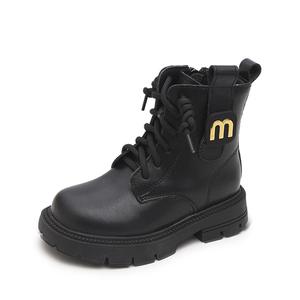 Budding Износостойкие детские ботинки с высоким берцем, черные, детские