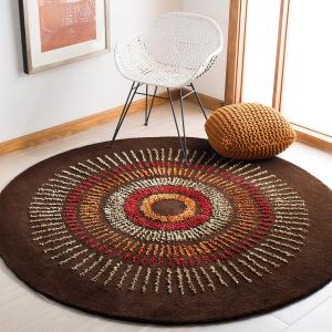 Ковер SAFAVIEH, 122 x 122 см, Soho Collection Brown / Gold SOH719B ручной работы из премиальной шерсти