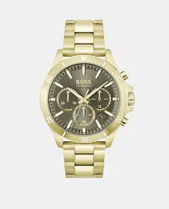 Troper 1514059 мужские часы хронограф золото сталь Boss