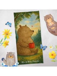 Mr. & Mrs. Panda Банное полотенце Bear Coffee Design (без слогана) пастельно-голубого цвета