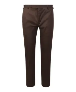 Коричневые узкие атласные брюки Pt Torino, коричневый