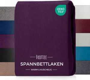Простыня махровая на резинке, фиолетовая, 180х200 см, теплая зимняя Carpe Sonno