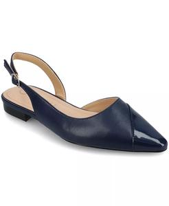 Женские туфли Daphnne Slingback с острым носком и плоским носком Journee Collection, синий