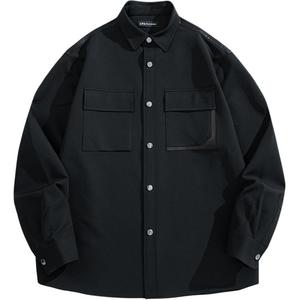PEACEBIRD MEN Черная рабочая рубашка с длинным рукавом и четырехсторонним растяжением для мужчин