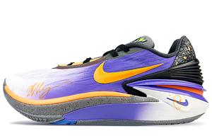 Nike Эйр Зум Джи Ти Кат 2 амортизирующие противоскользящие и износостойкие низкие баскетбольные кроссовки унисекс фиолетово-оранжевые белые, цвет White