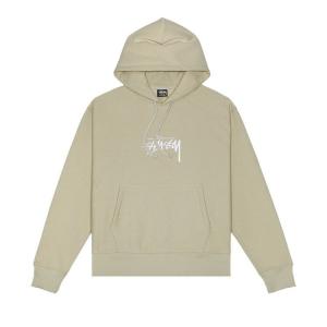 Худи Stussy Stock Logo Appliqué Hood Khaki, коричневый
