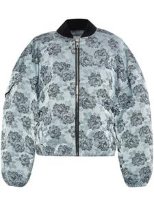 Куртка-бомбер с цветочным узором GANNI, синий