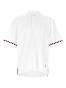 Поло в стиле "регби" THOM BROWNE, белый