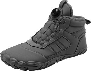 Водонепроницаемые ботинки с широкой носочной частью, минималистичный дизайн для мужчин и женщин, теплые нескользящие зимние ботинки без шнурков, для городских условий, кемпинга, работы и походов Generic, серый