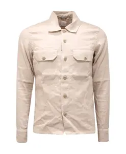 Рубашка из смеси льна Eleventy, бежевый