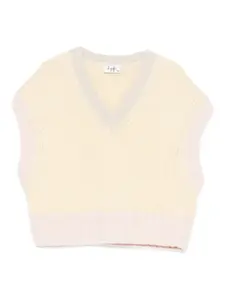 Жилет из шерсти с V-образным вырезом Il Gufo, желтый