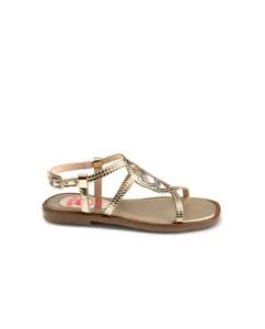 Женские кожаные босоножки с пряжкой Pablosky, золотой