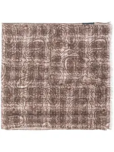 Шарф в клетку Dell'Oglio, коричневый