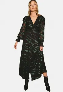 Платье-Миди с оборками, укороченное, для невысоких девушек. Love & Roses, Black Zebra