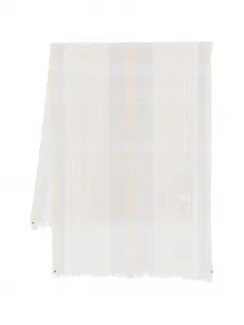 Клетчатый шарф с бахромой Peserico, бежевый