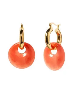 Женские массивные серьги-кольца с подвесками в виде пончика Little Sky Stone, sienna