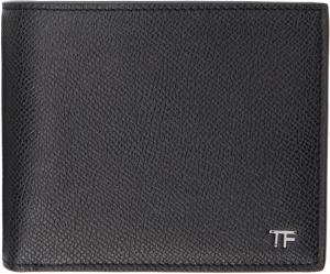 Кошелек из мелкозернистой кожи с двойным сложением TOM FORD, черный