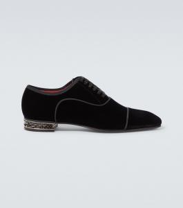 Бархатные оксфордские туфли Greggyrocks Christian Louboutin, цвет black/lin loubi