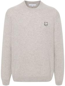 Maison Kitsuné свитер с мотивом лисы, серый
