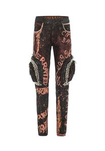 Джинсы с эффектными карманами на ногах CIPO & BAXX, красный