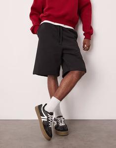 Шорты оверсайз ASOS DESIGN из плотной ткани плотностью 400 г/м² черного цвета - ЧЕРНЫЙ