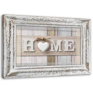 Картины на холсте Feeby Haus Home Holz Herz Beige, бежевый