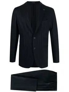 Полосатый костюм с однобортным пиджаком Tagliatore, синий