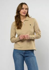 Топ с длинными рукавами LISE LONG SLEEVE POLO - Polo shirt U.S. Polo Assn., бежевый